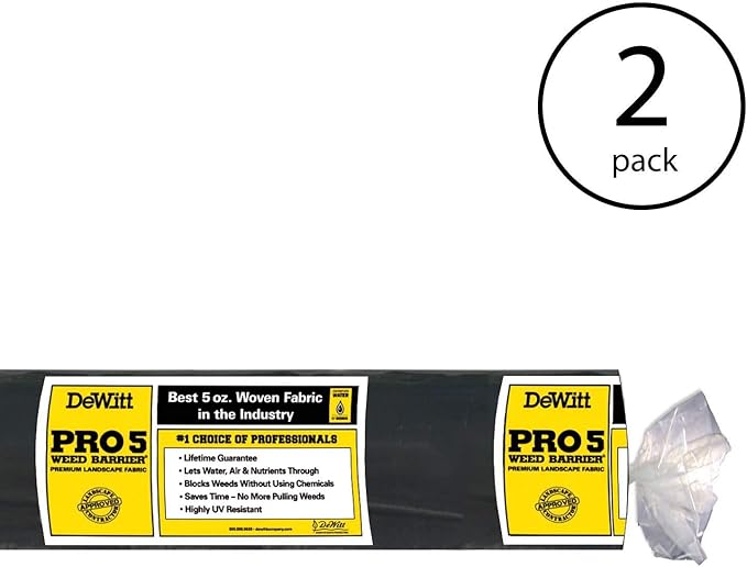 Dewitt 2-Pack Pro-5 Weed Barrier Fabric 5 oz, 4 x 250 Feet – Heavy-Duty Woven - Image 2
