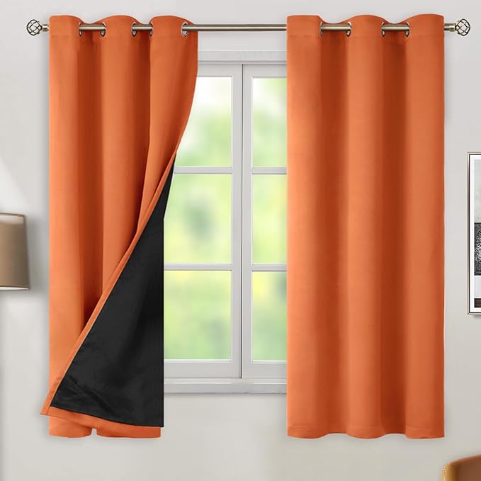 BGment Thermal Insulated 100% Blackout Curtains 63 Inch Length 2 Panels by BGment