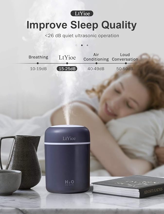 Colorful Cool Mini Humidifier, USB Personal Desktop Humidifier - Image 5