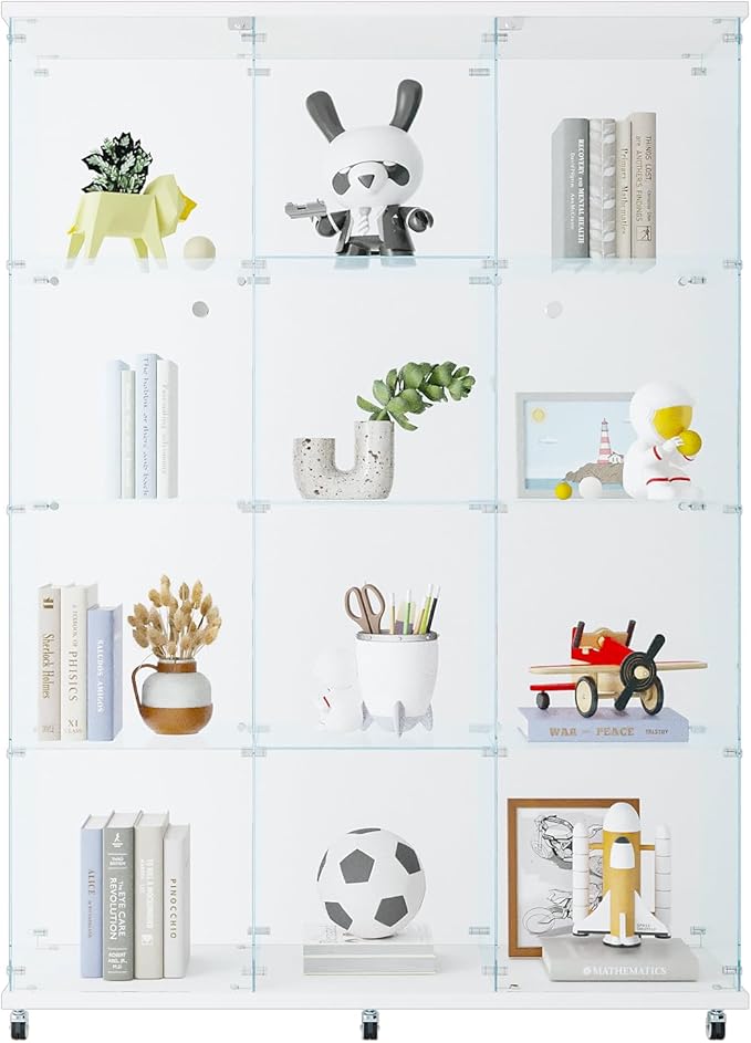 Yoluckea 4 Shelves Glass Display Cabinet Extra Large, Curio Collection Glass - Image 8