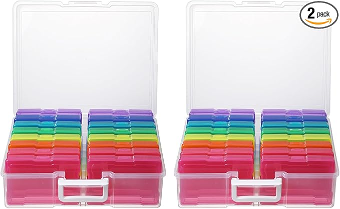 novelinks Transparent 4" x 6" Photo Organizers and Photo Storage Box by novelinks