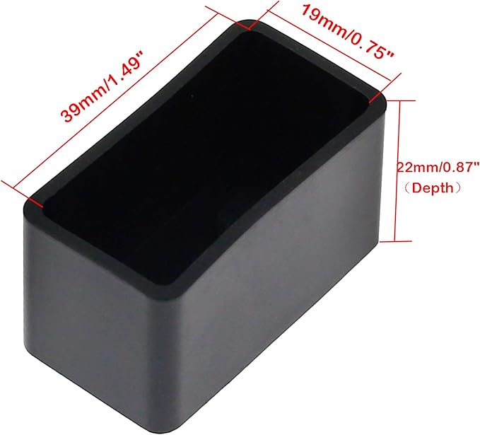 20Pcs Rectangle Rubber Furniture Leg Caps, Vinyl Flexible Chair Leg Floor - Image 2