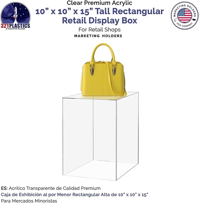 10" x 10" x 15" Acrylic Display Riser Box - Image 5