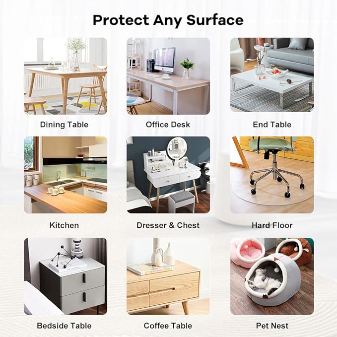 Multi-Size 1.5 mm Thick Clear PVC Table Cover Protector 30x64 Water Resistant - Image 6