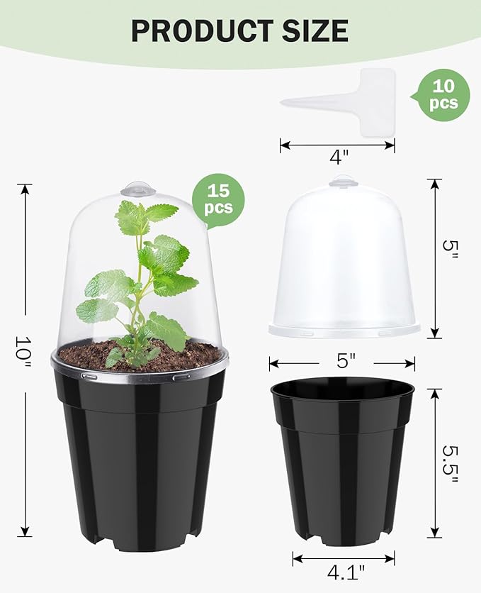 homenote Nursery Pots for Plants, 5 Inch Plant Pot for Planting - Image 5