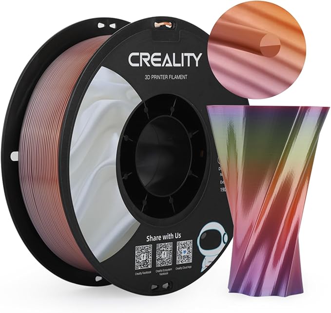 Creality Rainbow Silk PLA 3D Printer Filament 1.75mm, Gradient Multicolor by Creality