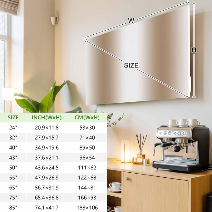 Modern Khaki White Ombre Indoor TV Cover, Elastic TV Screen Protector - Image 3