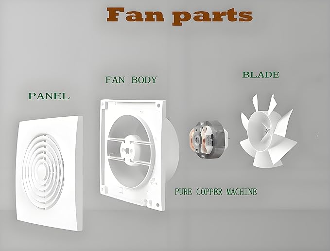 6 Inch Exhaust Fan Bathroom Exhaust Fan Damper ABS Waterproof Ventilation Fan - Image 7
