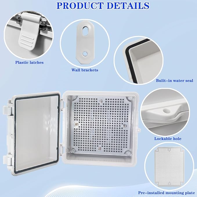 Waterproof Electrical Box Dustproof Junction Box Weatherproof IP67 ABS Plastic - Image 3