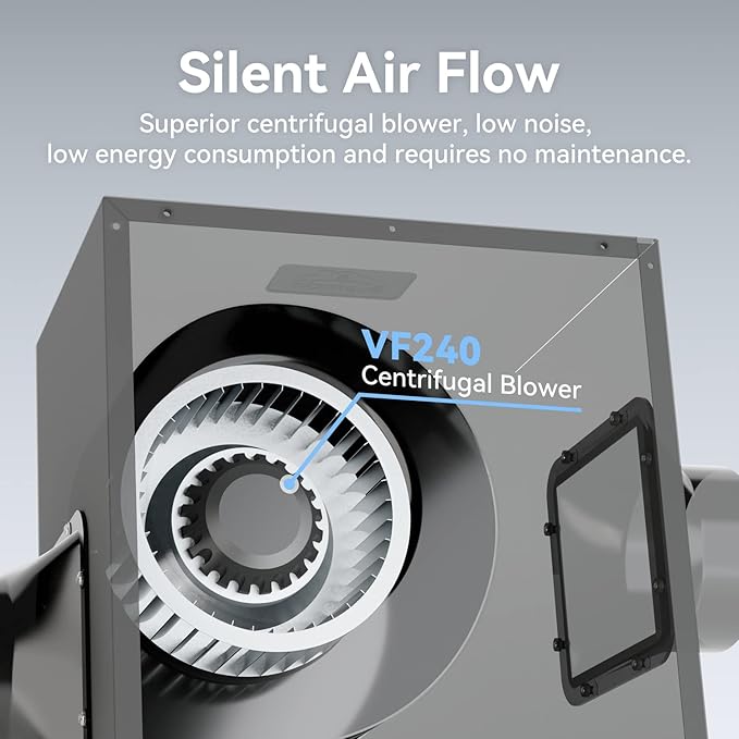 300CFM Ultra Quiet Bathroom Exhaust Fan, Remote Mount In Line Fan VF240 - Image 7