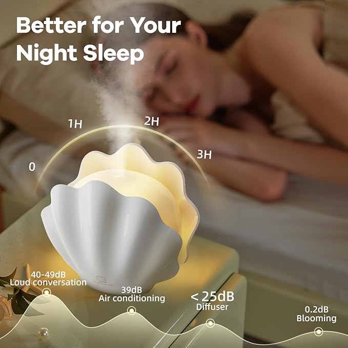 Essential Oil Diffuser 260ML, Shell Aroma Diffuser - Image 2