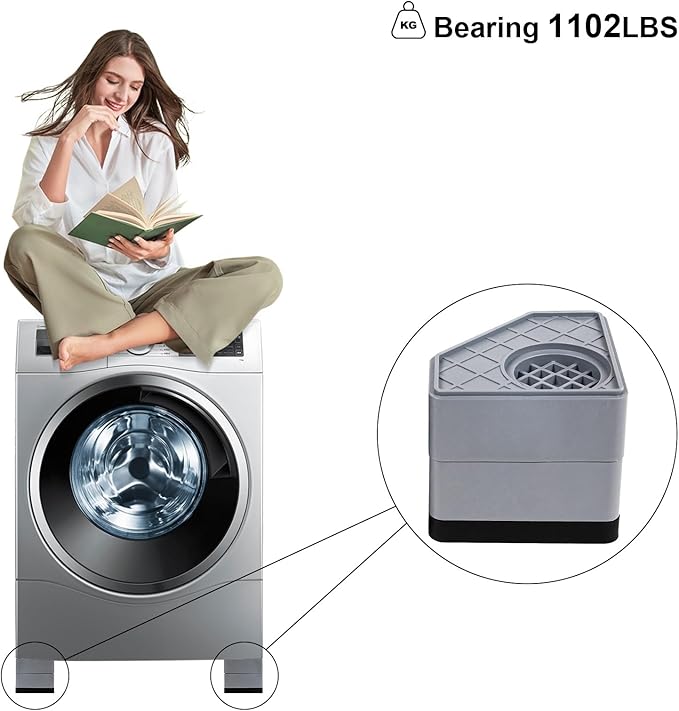4Pcs Anti Vibration Pads for Washing Machine, Stops Washer Dryer Moving - Image 8