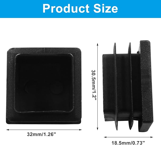 8 Pack 1-1/4" Square Plastic Plugs - Image 2