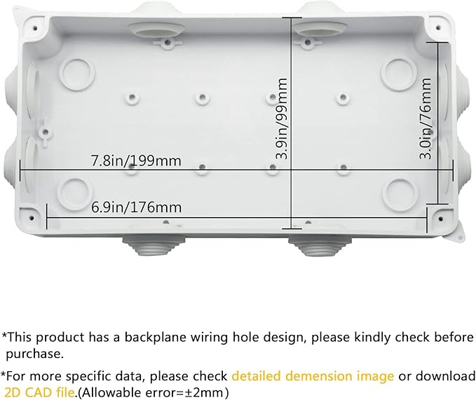 LeMotech ABS Plastic Dustproof Waterproof IP65 Junction Box Universal - Image 3