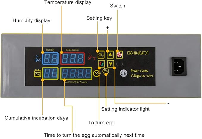 96 Egg Incubator, Efficient Incubator Hatching Eggs, - Image 6