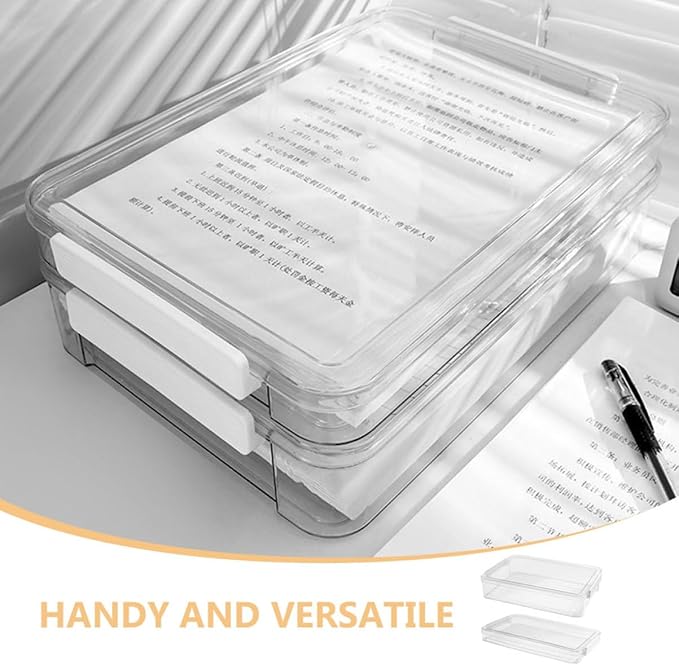 TEHAUX 2pcs Document Organizer Storage Box Lightweight File Holder - Image 6