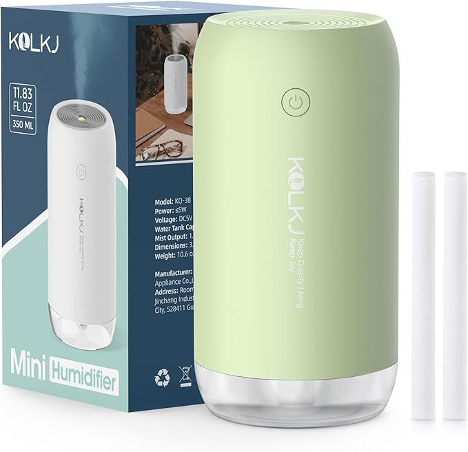 Portable Mini Humidifier, KQLKJ 350ml Small Cool Mist Humidifiers, USB Personal - Image 2