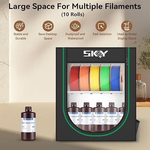 3D Printer 10 roll Pack Storage Box, 3D Printing Filament Storage Rack - Image 2