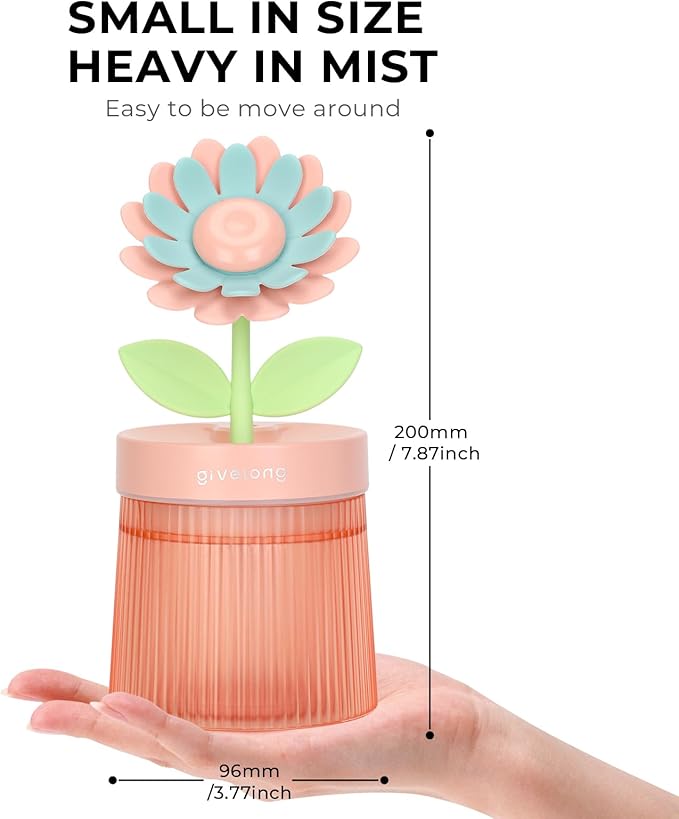 Sunflower Small Humidifier for Plant, Cool Mist Mini Humidifiers for Bedroom - Image 4