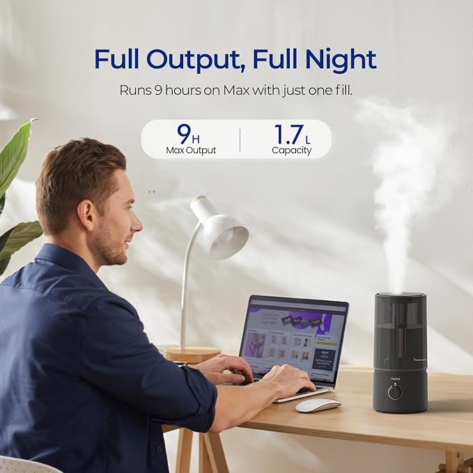 raydrop Humidifiers for Bedroom, Cool Mist Humidifiers for Babies, 1.70L Quiet - Image 3