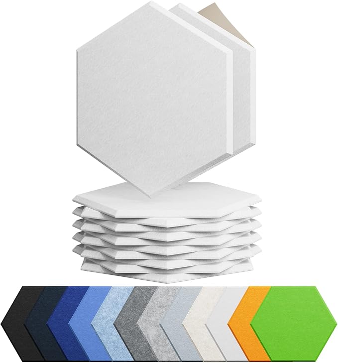 12 Pack Acoustic Panels Self Adhesive Sound Proof Foam, High Density Sound by Amantech