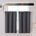 Chyhomenyc Charcoal Grey Short Blackout Curtains 45 Inch Length, Small Kitchen by Chyhomenyc