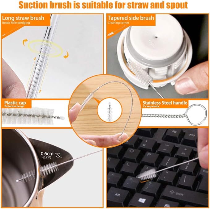 Masthome 9 Pieces Bottle Brush Set, Long Handle Bottle Cleaner - Image 4