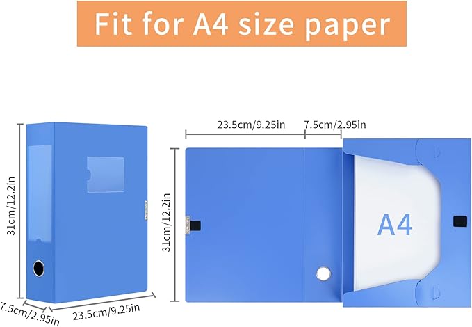 HUA JIE A4 Storage File Boxes Plastic Archives Cases - Image 4