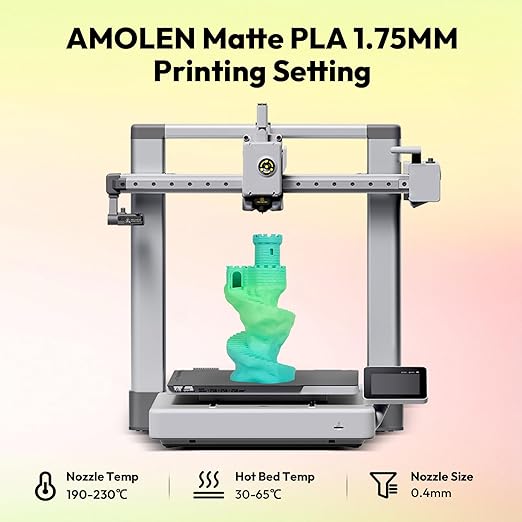 AMOLEN Matte PLA Filament 1.75mm, Bicolor Rainbow Bundle PLA, Smooth Finish - Image 3