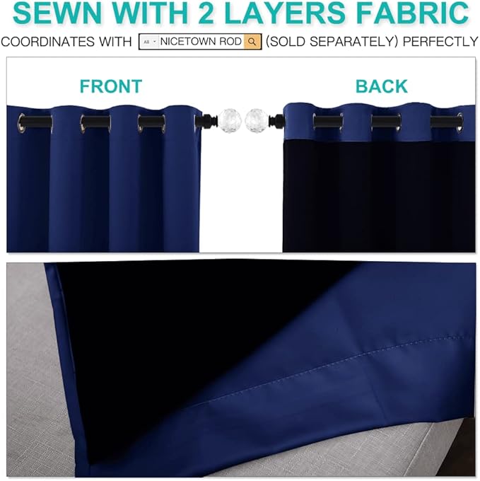 NICETOWN 100% Blackout Blinds, Laundry Room Decor Window Treatment Curtains - Image 5