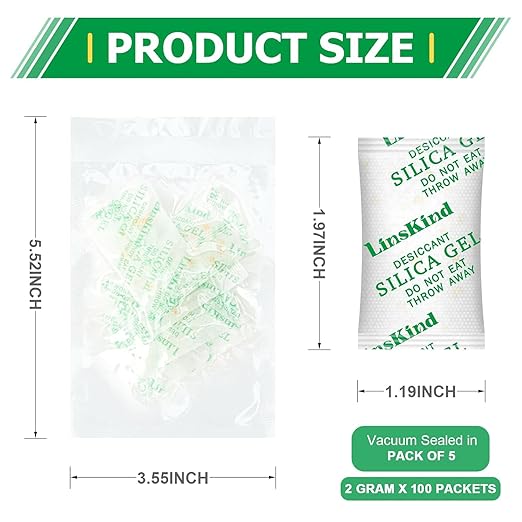 2 Gram Food Grade Silica Gel Packets, Moisture Absorbers - Image 3