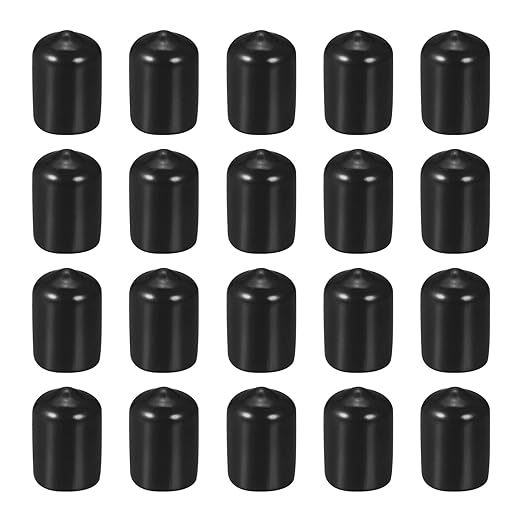 DMiotech 20 Pack 9/16" ID Black Screw Thread Protectors Rubber End Caps Bolt by DMiotech