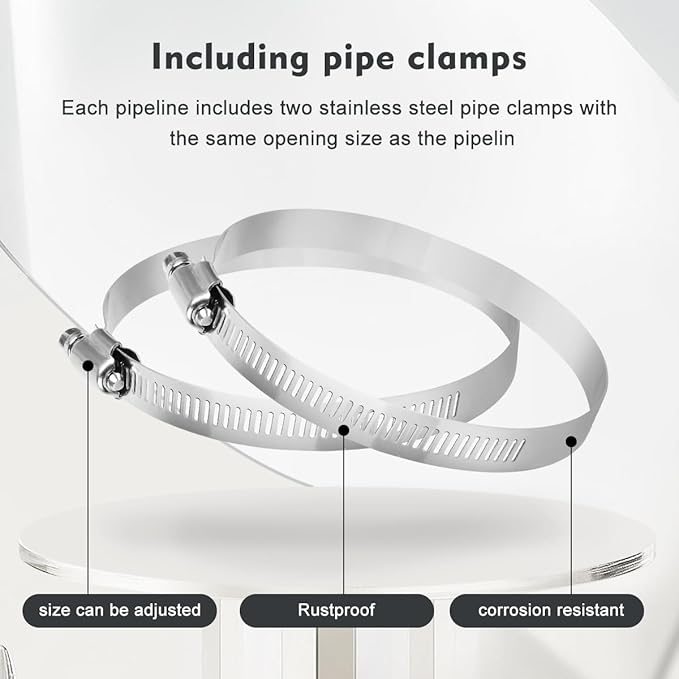YIJUHOU Dryer Vent Hose Flexible: 3 Inch 17FT Flexible Aluminum PVC Insulated - Image 6