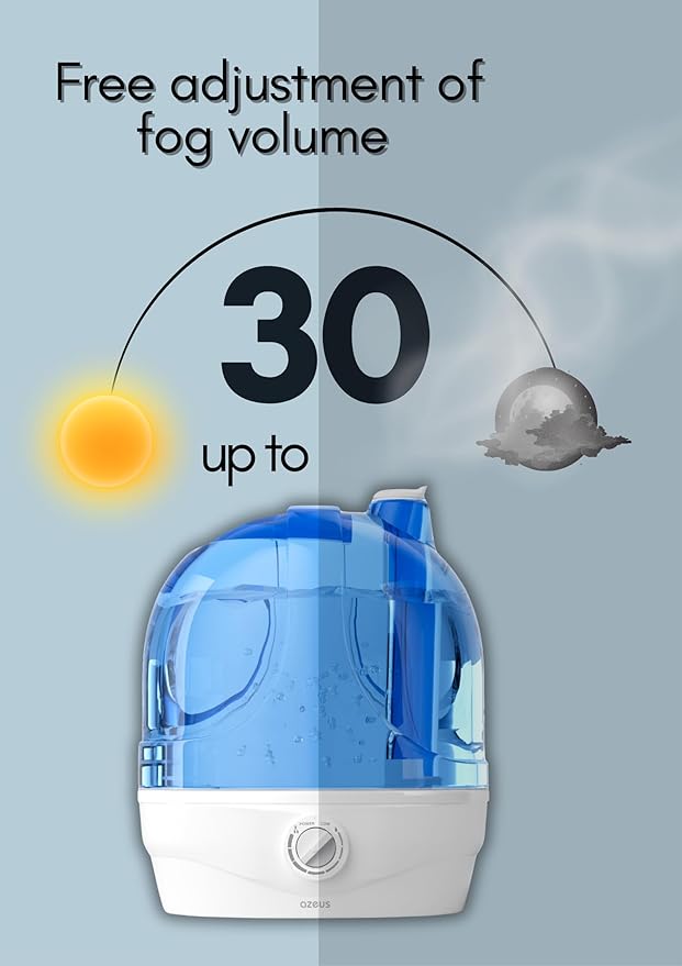 AZEUS Humidifiers for Bedroom, 2.8L Ultrasonic Cool Mist Humidifiers for Home - Image 4