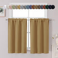 Chyhomenyc Gold Short Blackout Curtains 45 Inch Length, Small Kitchen Curtain by Chyhomenyc