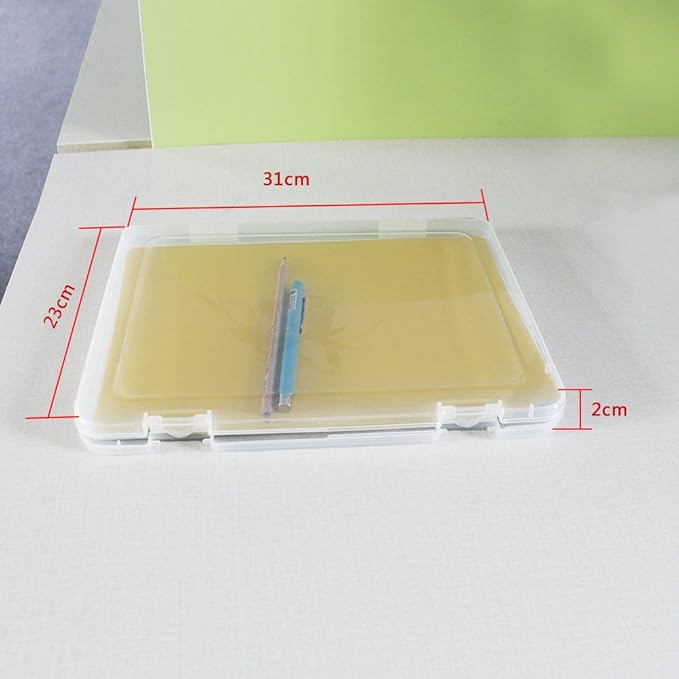 Portable A4 File Box Transparent Plastic Box Document Paper Protector Desk - Image 2