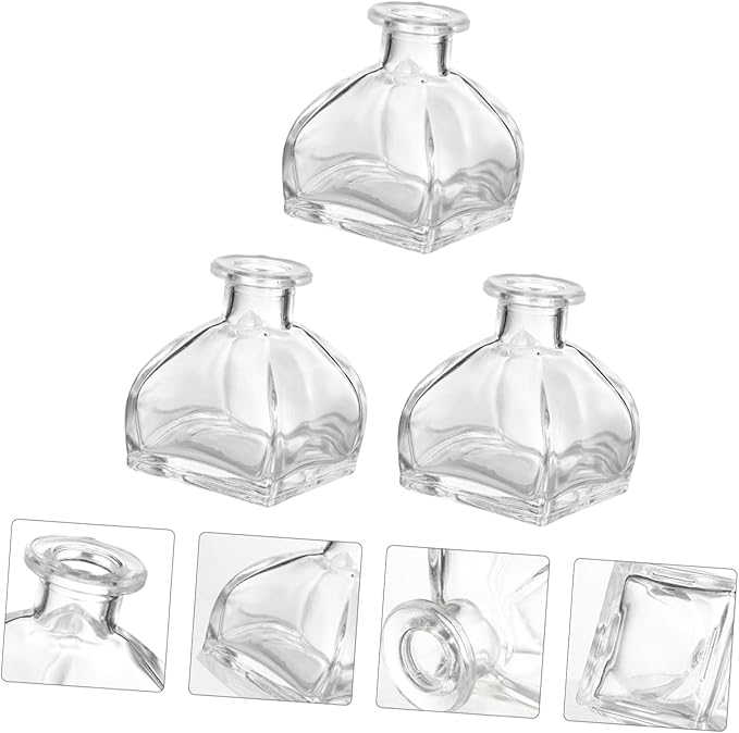 Veemoon Essential Oil Diffuser Bottles Set of 3 Fragrance Release Glass Jars - Image 3