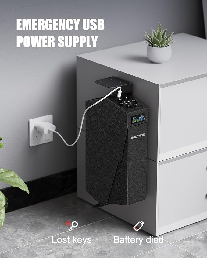Gun Safe, Biometric Pistol Safe Fingerprint Quick Access Drop Down Handgun Safe - Image 5