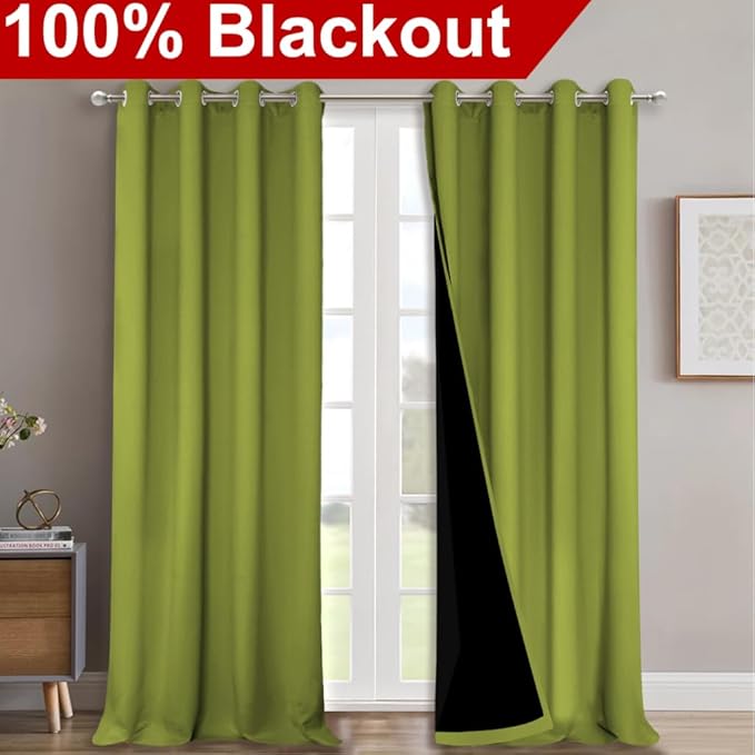 NICETOWN Full Shading Curtains 90" Long 2 Panels Set - Image 2