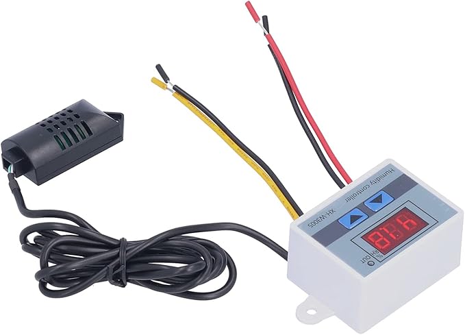 Humidity Controller for Humidifier, DC 12/24V Digital Humidistat 1-99.9% by Wisoqu