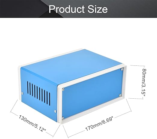 Auniwaig Electronic Junction Box, Metal Project Box DIY Enclosure Case - Image 2