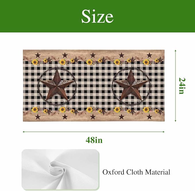 4 Pack Texas Star Fluorescent Light Covers Country Star Sunflower Vintage Plaid - Image 9