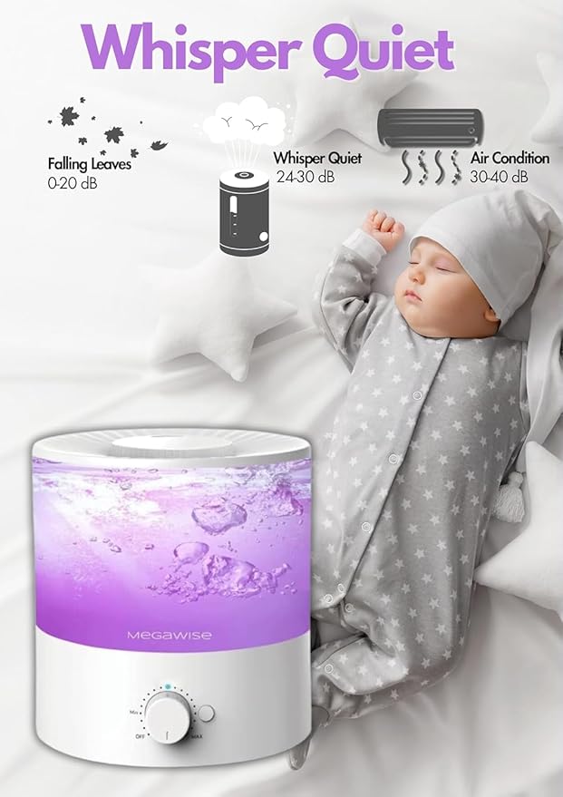 MegaWise Cool Mist Humidifiers for Babies, Home and Office | Super Quiet - Image 5