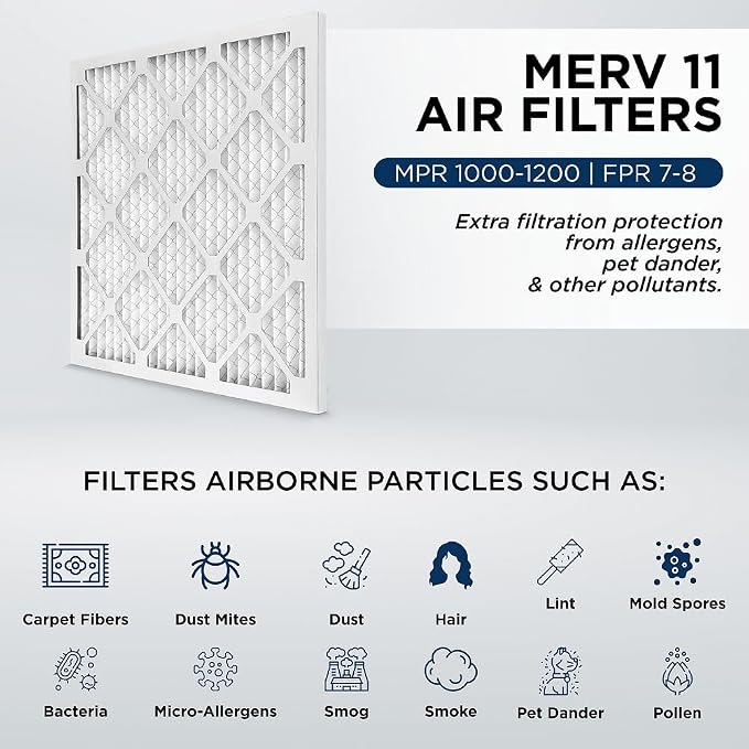 Mann+Hummel 16x16x1 MERV 11 Pleated HVAC AC Furnace Air Filters. Quantity 4. - Image 3