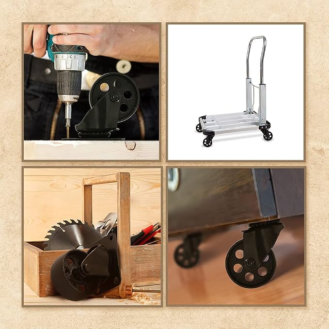 FactorDuty Set of 4 Metal Swivel Plate Caster Wheels - Image 6