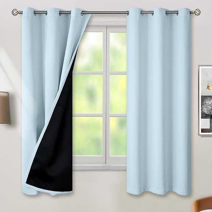 BGment Baby Blue 100% Blackout Curtains by BGment
