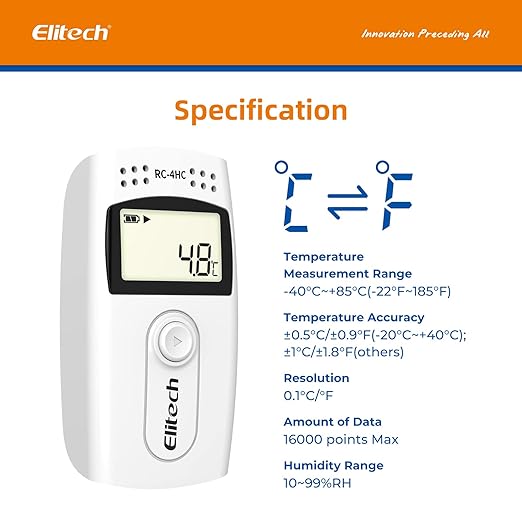 Elitech Digital Temperature Humidity Data Logger Medical Refrigerator - Image 4