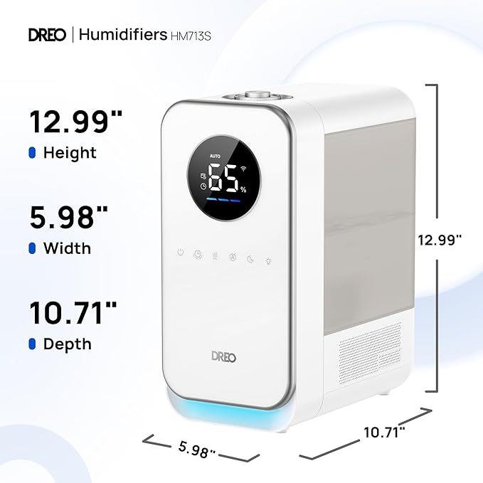 DREO Humidifiers for Bedroom, Top-filled Smart Quiet Cool Mist Humidifiers for - Image 9