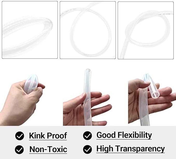 1/4’’ ID × 3/8’’ OD - 25 ft Clear Plastic Vinyl Tubing - Image 3