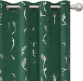 BUHUA Living Room Blackout Christmas Curtains Silver Beautiful Flower Print by BUHUA